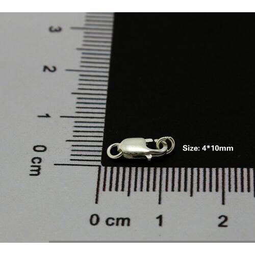 30pcs/lot 925 Sterling Silver Jewelry Clasp Jewelry Clasp 4* 10mm DH-BFS019