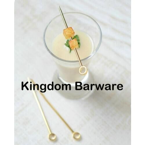 10PCS Stainless Steel Gold Plated Cocktail Picks Cocktail Pin For Cocktail Drink Picks Sticks Buffet Cupcake Decorations