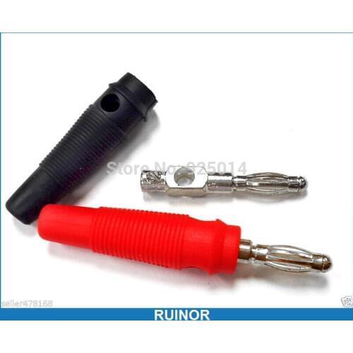10PCS Red Black Soft silicone 4MM Banana Plug for Binding Post JACK Test probe