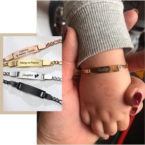 Custom Baby Name Bracelet, Anti Allergy Stainless Steel Wrist Jewelry, New Born to Baby Infant Baptism Gift, Length Adjustable