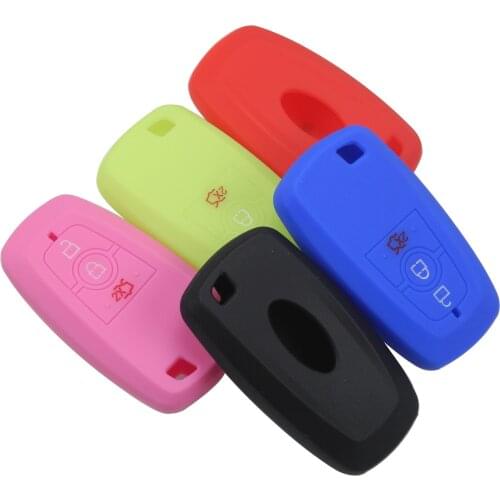 Kutery 10PCS/LOT Rubber Silicone Colorful Smart Remote Car Key Cover Case 3 Buttons For Ford Mondeo Protection Replacement