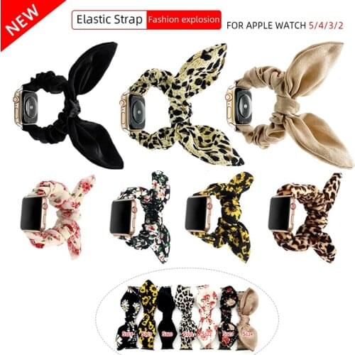 New Scrunchie Fabric Elastic Watch Band for Apple Watch 5/4/3/2 Fashion Bracelet for Women Wristband 38/40/42/44mm Watch Straps