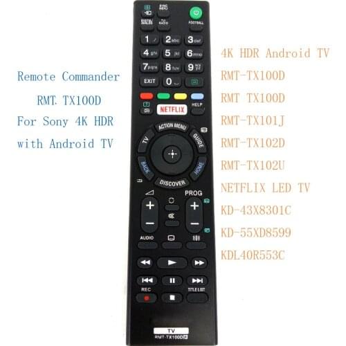 Hot sale For Sony 4K HDR with Android TV Remote RMT-TX100D RMT-TX102D NETFLIX LED TV for KD-43X8301C KD-55XD8599