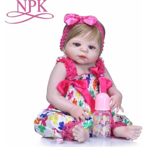 NPK 22"Reborn Baby Doll Princess Girl Dolls full body Soft Silicone Babies Girls 55CM Newborn Lifelike bonecas babies Girls Toys