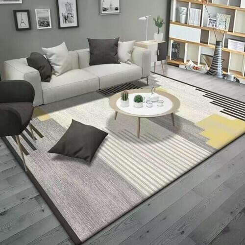 Minimalist Nordic Geometry Carpet Modern Plush Carpets Living Room Bedroom Rugs Sofa Coffee Table Mat Shaggy Fluffy Floor Rug