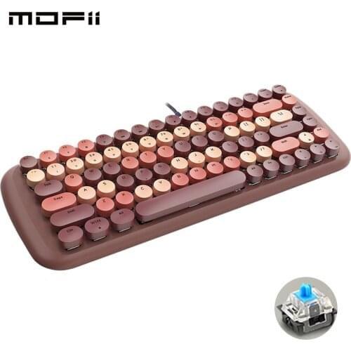 Mofii Gaming Mechanical Keyboard Wired cute Round Keycaps keyboards Blue Switch PC Gamer Keyboards For Girl Notebook Desktop Mac
