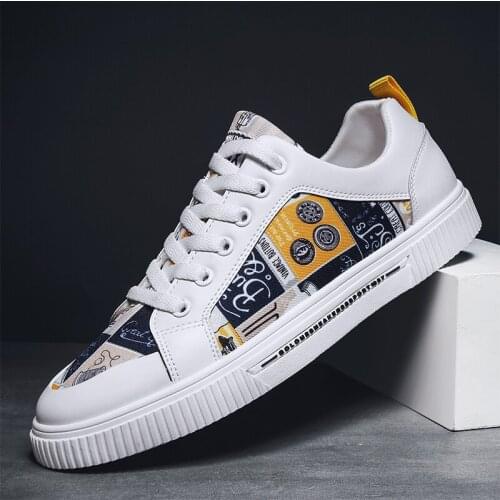 2021 New Mens Vulcanized Shoes Flat Shoes Casual Shoes Graffiti Skates Comfortable Fashion Trend Outdoor Sports Mens Shoes