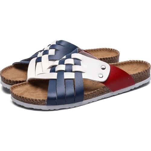 2021 Summer New Non-slip Slip on Cork Slippers Men Comfortable Sandals for Male Flat All-match Designer Outdoor Mens Slippers