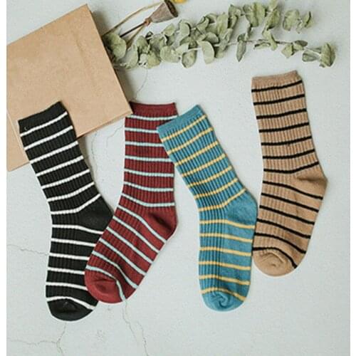 Baby Boy Girls Stripes Socks Soft Cotton Infant Socks Long Leg Warmers Loose Socks Kids Girls Boys Children Socks for 1-8Years