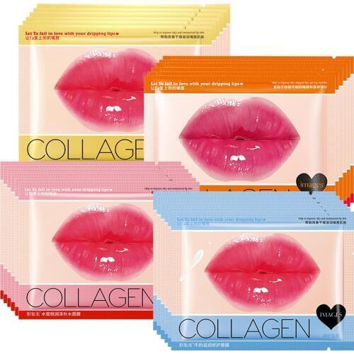 Crystal Collagen Lip Plumper Mask Honey Essence Lip Mask Pads Moisturizing Nourishing Patch Pad Scrub Lips Care Enhancer
