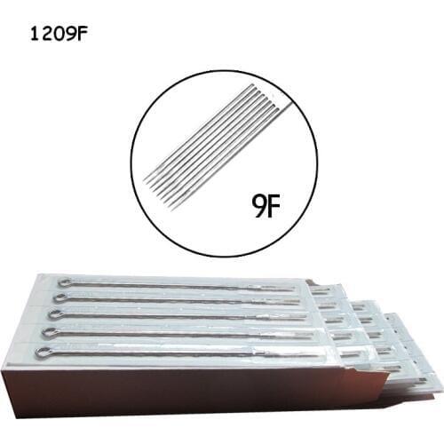 HighQuality 50pcs/box 9F Disposable Sterilized Tattoo Needles Flat Shader Needles Stainless Steel tattoo tips tattoo grip supply