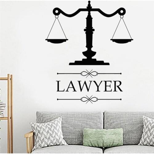 Personalized Sticker Company Name Justice Scale Window Decoration Wallpaper Decoration Company Lawyer Logo Vinyl Decal