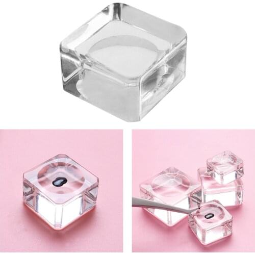 Eyelash Extension Crystal Glass Eye Lash Stand Pallet Holder/Lash Tray Pallet for Eyelash Extensions