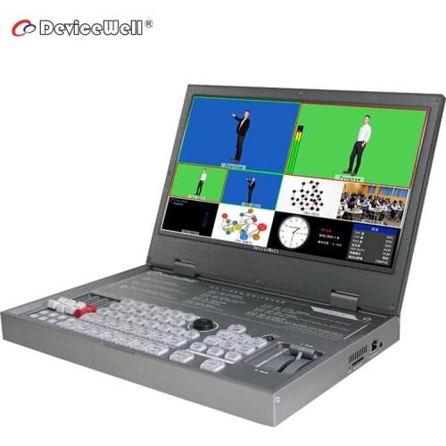 DeviceWell HDS9101 6-CH 15.6" LCD Display SD Card HD SDI Portable Video Switcher