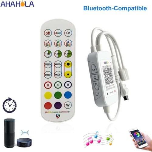 LED RGB Controller For Tape Light Mini RGB Bluetooth Controller DC 5V 12V 24V Music RGB LED Strip Controller