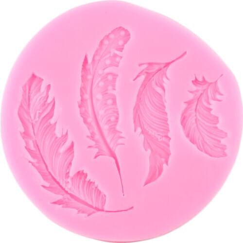 Sugarcraft Feather Silicone Molds Wedding Cupcake Topper Fondant Mould Cake Decorating Tools Chocolate Candy Polymer Clay Moulds