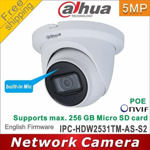 Dahua IPC-HDW2531TM-AS-S2 Web Camera 5MP Fixed-focal Eyeball Network Camera SD Card Slot H.265 POE Motion Detection IP67 IR 30m