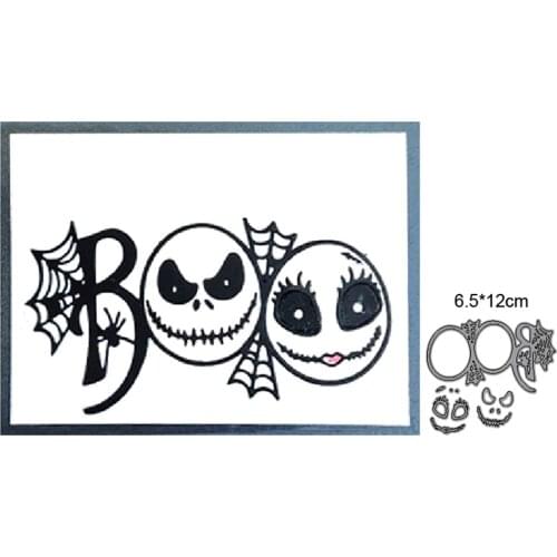 Skeleton and spider Happy Halloween 2021 metal cutting diy photo album scrapbook card making embossing template decoration mold