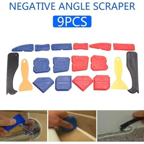 9pcs Silicone Sealant Spreader Spatula Scraper Profile Applicator Tile Grout Tools Kit For Home Door Window Caulking Finishing