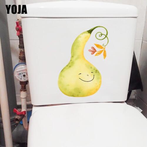 YOJA 15.7*21.4CM Watercolor Gourd Funny Kids Room Wall Decor Bathroom Toilet Sticker T1-1028