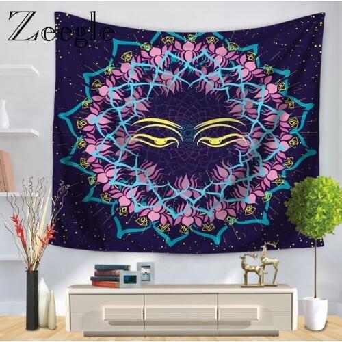 Zeegle Hanging Tapestries Sun Star Moon Tapestry Hippie Wall Hanging Blanket Wall Carpet Yoga Mat Home Decor