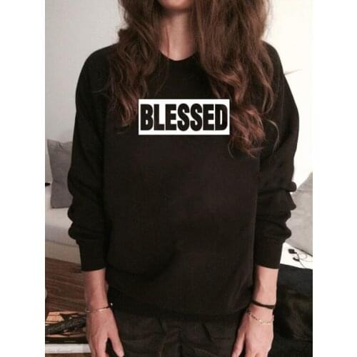Goth Tops God BLESSED Letter Printing for Church Wearing Christian Best Clothes Hoodies Sweats Women Unisex Sweatshirt