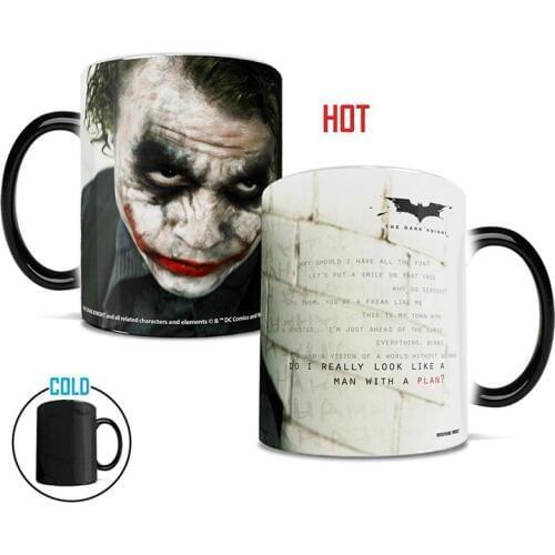 1Pcs New 350ml Creative Cartoon Joker Color Changing Mugs Ceramic Mugs Heat Reveal Cups Coffee Mugs Novelty Gift for Friends