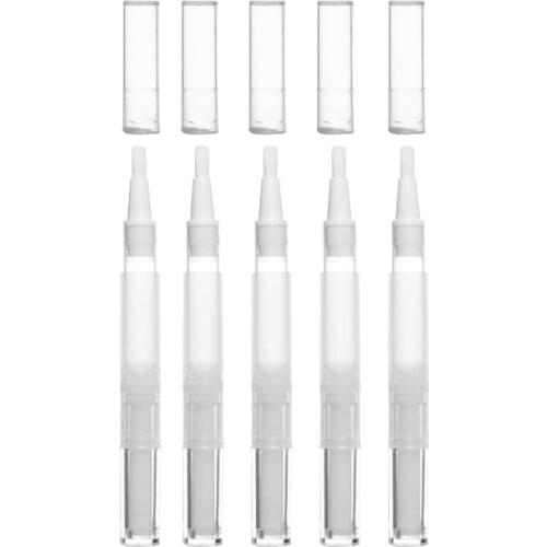 5PCS 3ML Empty Lip Gloss Tubes with Brush Nail Nutrition Oil Empty Pen Botttle Applicator Portable Beauty Cosmetic Tool