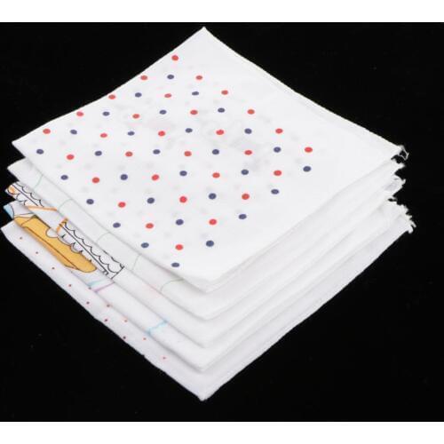 5Piece Kids Cartoon Handkerchiefs Baby Girls Square Hanky Kerchiefs Hankie
