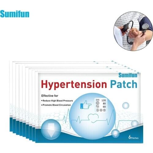 Sumifun 72pcs Hypertension Patch High Blood Pressure Plaster Clean Blood Vessel Herbal Lower Blood Pressure Stickers Body Relax