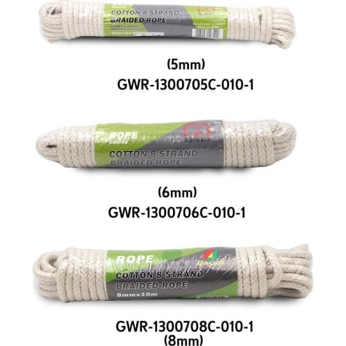 Cotton 8 Strand Braided Rope Dia 5MM 10 Meters Diy Home Use Cotton Rope Thread Package Bandage Deco Hammock Drawstring Pocket