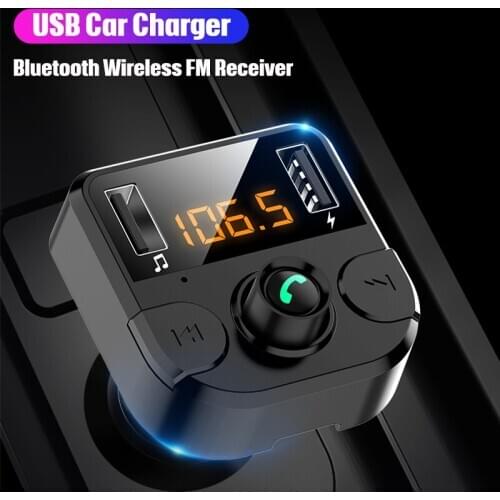 3.4A Dual USB Car Charger For Phone Bluetooth Wireless FM Transmitter MP3 Player Dual USB Charger TF Card Music HandFree Car Kit