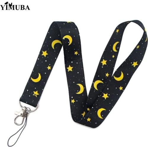YIMUBA Dark Good Night Lanyards Keychain Fashion Keycord ID Card Pass Gym Holder Neck Straps Key Chain Best Friend Gift Ornament