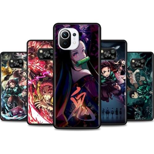 Case For Poco X3 M3 Pro NFC F1 Caso Para for Mi Note 10 Lite Capa for Mi CC9 Pro CC9E A3 A2 Coque Cartoon Anime Demon Slayer