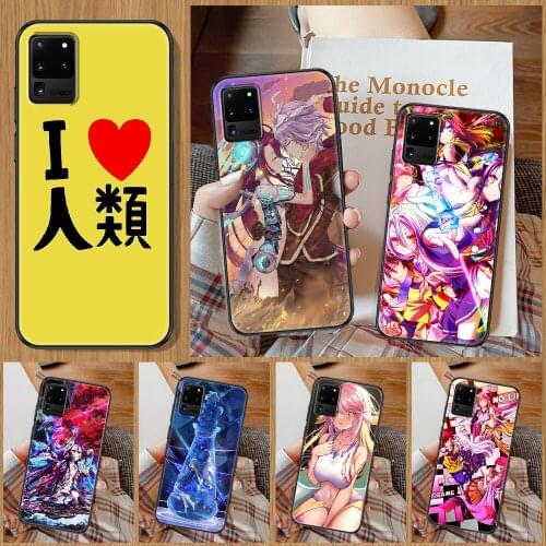 No Game NO life Anime Phone case For Samsung Galaxy Note 4 8 9 10 20 S8 S9 S10 S10E S20 Plus UITRA Ultra black silicone