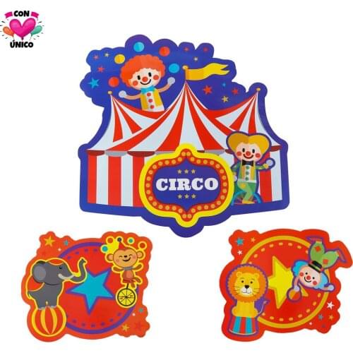 Conunico Circus Carnival Birthday Party Funny Acrobatics Clown Favor Supplies Festival Topper Decor Wall Decoration CC3662