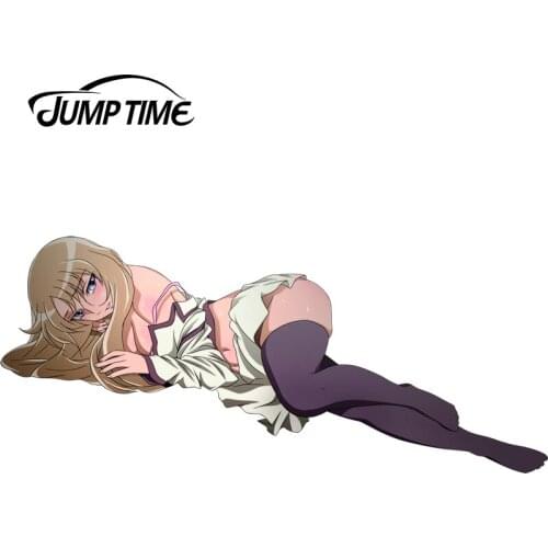 JumpTime 13cm x 5.6cm 3D Car Styling Saint Seiya Omega Anime JDM Aquila Yuna Sexy Girl Decal Waterproof Car Sticker