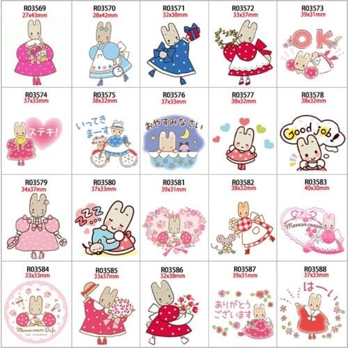 Cabochon Cute Rabbit Cartoon Printed Resin Flatback Pink Color 30pcs/lot DIY Decoration Crafts Accessories R0356 R0357 R0358