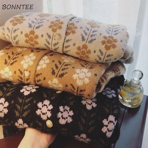 Cardigan Women 3 Colors Loose Spring Floral Sweet Holiday Cozy Harajuku Design Vintage Elegant Fashion Female Casual Simple Ins