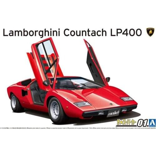 1/24 AOSHIMA plastic assembly car model toy Lamborghini Countach LP400 1974 adult collection DIY assembly model kit #05804