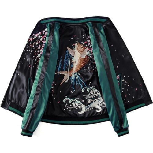 2020 Yokosuka Carp Embroidered Jacket for Women and Men Fashion Loose Baseball Coat Souvenir Jacket Hip Hop Jacket