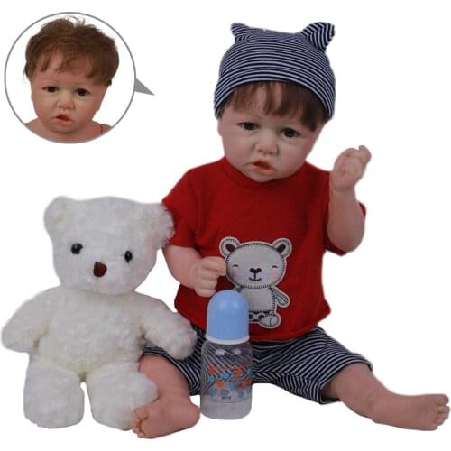 20"50CM Soft Vinyl Body Reborn Bebe Doll Full Silicone Baby Reborn Baby Doll Kids Birthday Christmas Gift Toys for Children