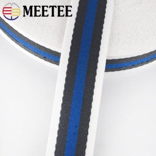 4Meters Meetee Polyester Stripe Webbings Tapes Backpack Bag Strap Belt Ribbons DIY Garment Sewing Tape Bias Binding Accessories