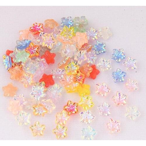 BOLIAO New 30Pcs 7*7mm Rose Flower Shiny Resin Flat Back Petal AB Color Clothing Store Material Diy Not Hole R376