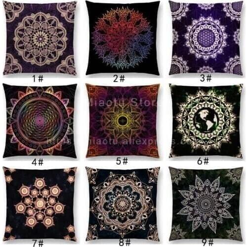 New Dreamy Emerald Spirit Flower Pillow Case Soul Mandala Elegant Flourish Floral Pattern Design Prints Retro Cushion Cover
