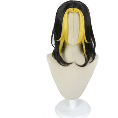Tokyo Revengers Hanemiya Kazutora WIG Cosplay Costumes Black Golden Wig Tokyo Manji Gang Captain Fiber Hair Woman Man