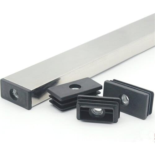 Plastic Furniture Leg Pipe Hole Plugs with Nut Black Blanking End Cover Chair Leg Caps Protector Furniture Accessories