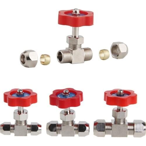 Durable Tube Nickel-Plated Brass Plug Needle Valve OD 6mm/8mm/10mm L4MB