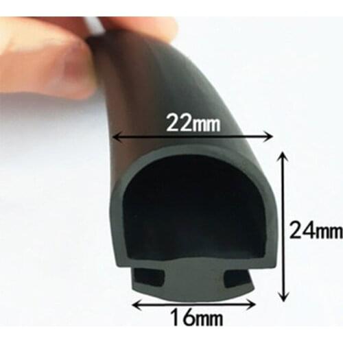 Custom Rubber Collision Avoidance Gasket Bubble D Insert Sealing Strip Bar 22x24mm 13x17mm Black