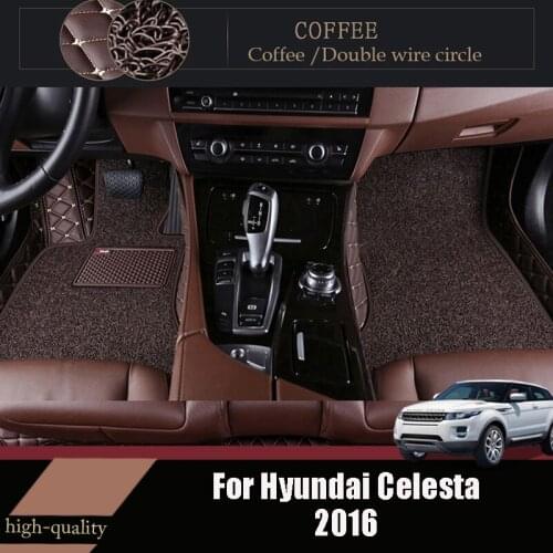 Luxury Double Layer Wire Loop Car Floor Mats Carpets For Hyundai Celesta 2016 Auto Interior Styling Protector Covers Rugs Custom